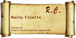 Raits Cicelle névjegykártya